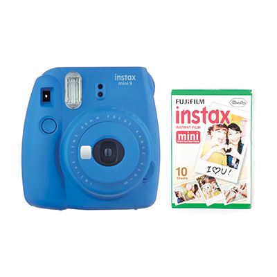 Fujifilm Instax Mini 9 Instant Camera with 10 shots - Cobalt Blue