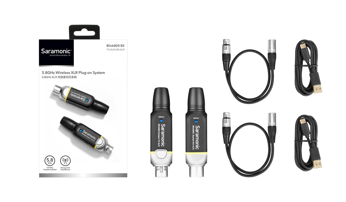 Saramonic Blink 800 B2 - 5.8GHz Wireless Plug-on XLR System
