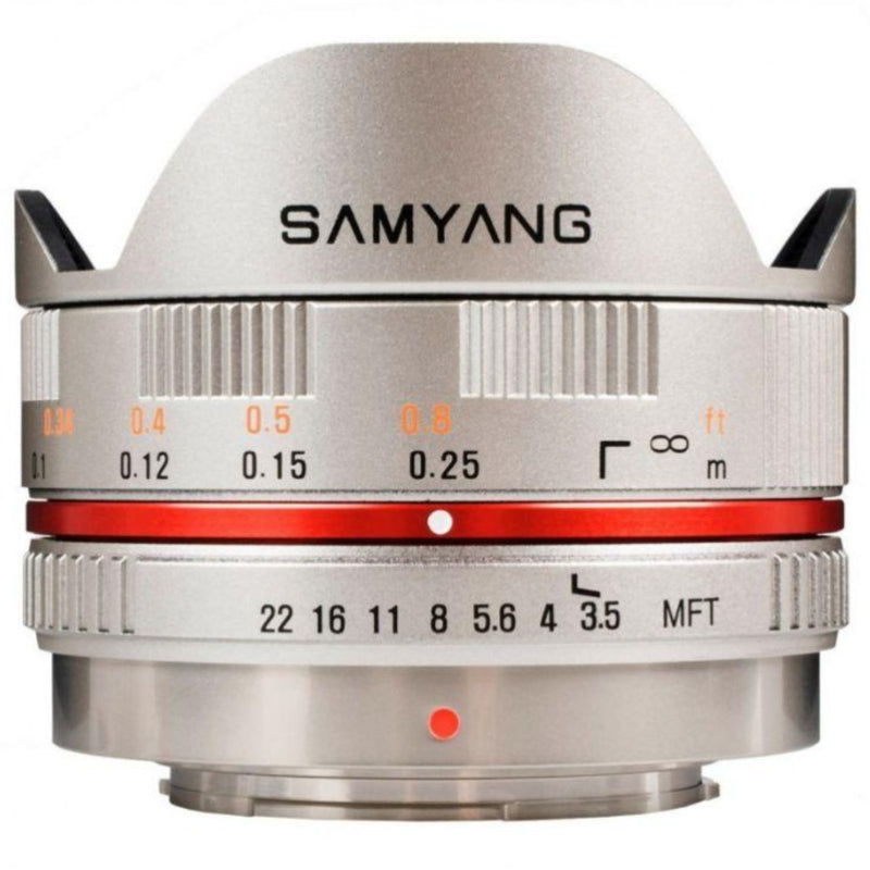 Samyang MF 7.5mm f3.5 UMC Fisheye Lens - Micro Four Thirds Mount - Silver
