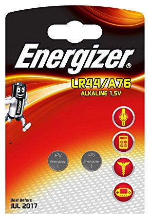 Energizer LR44/A76 Alkaline 1.5V Pack of 2