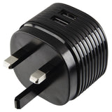 Hama "Dual" Charger Plug, 2x USB, 2.4A , black