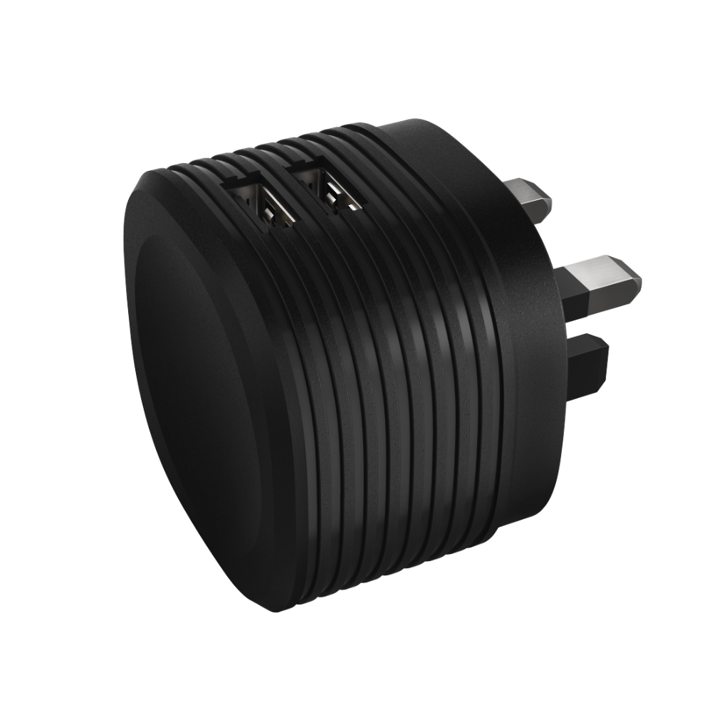 Hama "Dual" Charger Plug, 2x USB, 2.4A , black