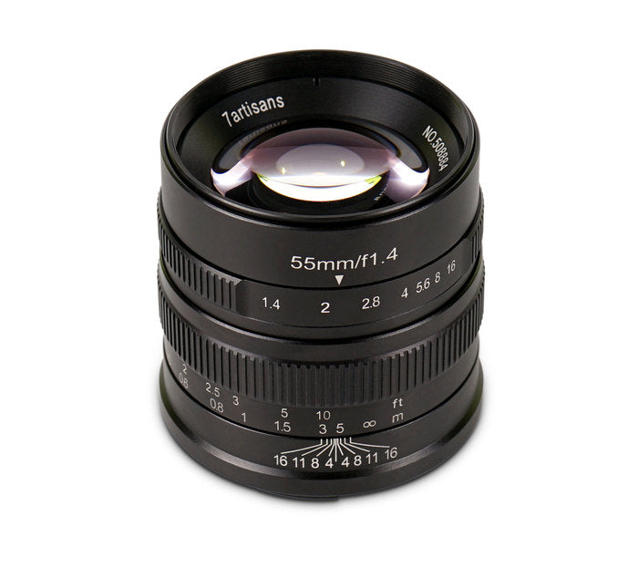 7Artisans 55mm F1.4 Manual Focus Lens - Black - Sony E mount