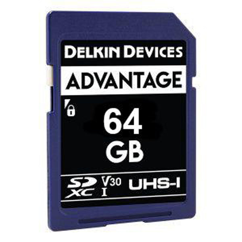 Delkin Advantage 64GB SDXC 633X (V30) Memory Card 90MB/s