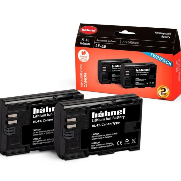 Hahnel HL-E6 TWIN PACK - Canon LP-E6 Replacement Battery
