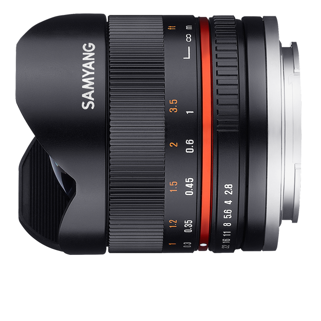 Samyang MF 8mm f2.8 UMC II Fisheye Lens - Canon M Mount - Black