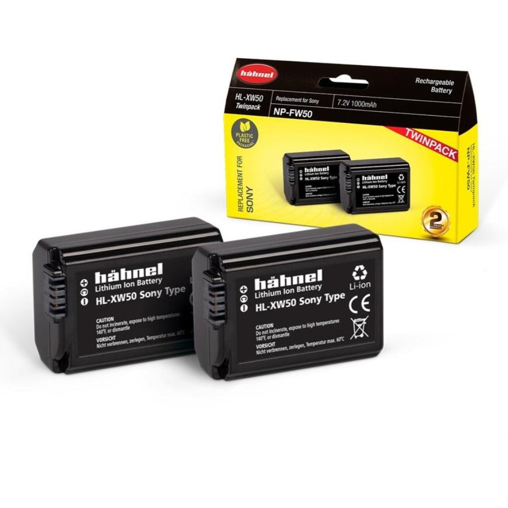 Hahnel HL-XW50 TWIN PACK - Sony NP-FW50 Replacement Battery