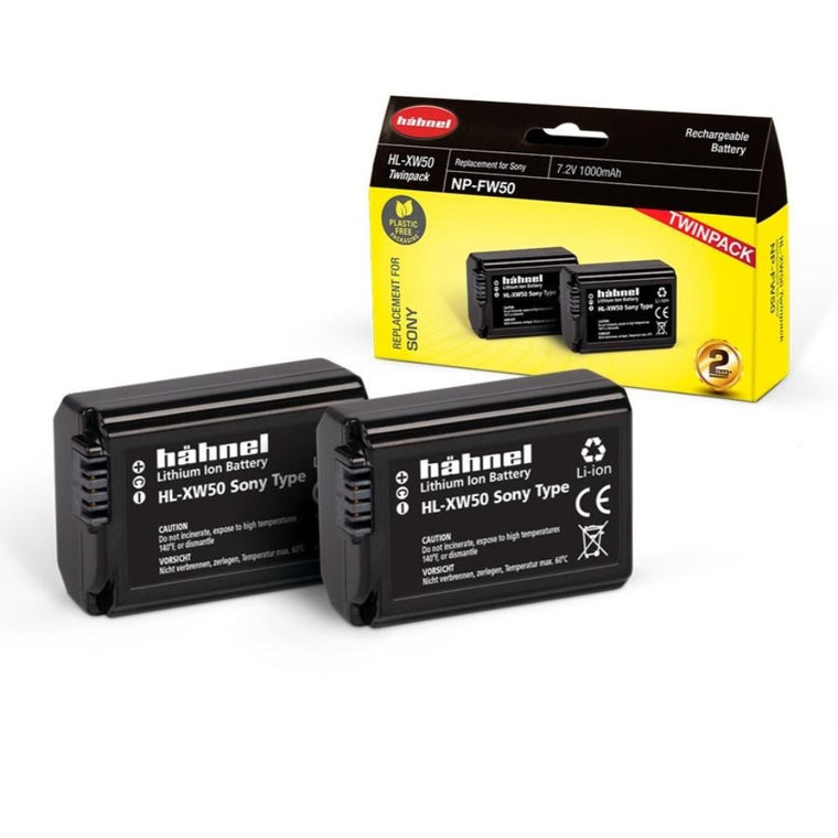 Hahnel HL-XW50 TWIN PACK - Sony NP-FW50 Replacement Battery