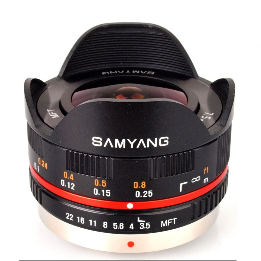 Samyang MF 7.5mm f3.5 UMC Fisheye Lens - Micro Four Thirds Mount - Black