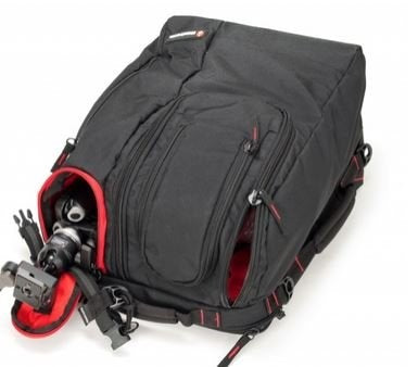 Backpack with camera and top laptop compartment